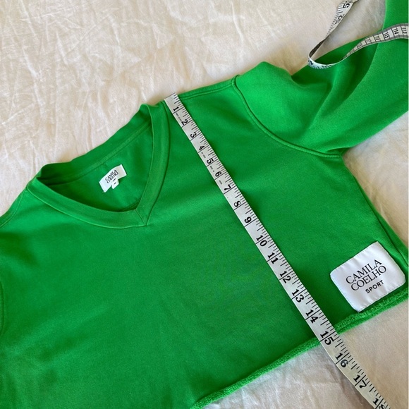 Camila Coelho Sport Sierra Cropped Sweatshirt in Grass Green Size Medium - Picture 10 of 11